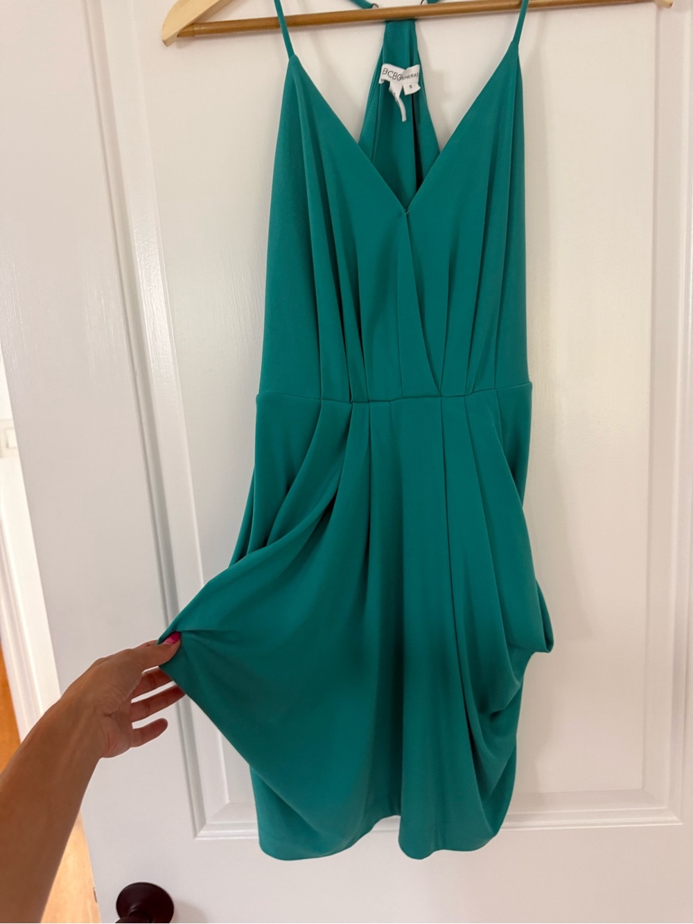 BCBGeneration Teal V-Neck Spaghetti Strap Mini Dress - Picture 2 of 5